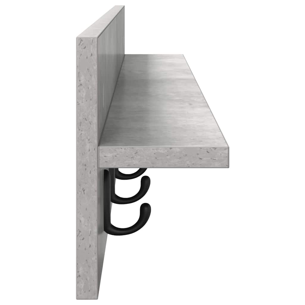 Porte-manteau mural avec étagère Gris béton 100 x 10.5 x 18 cm - XIOS
