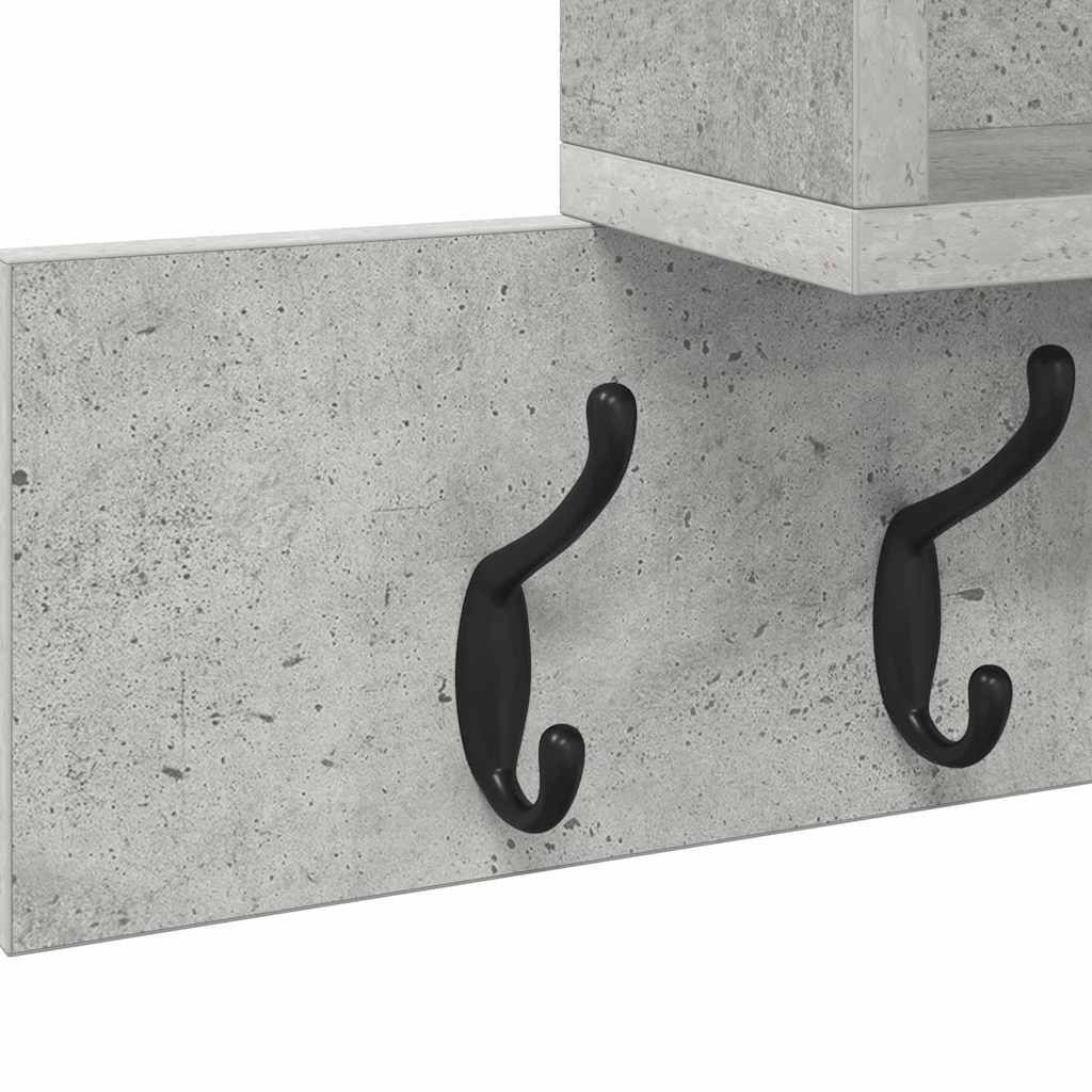 Porte-manteau mural avec étagère Gris béton 100 x 12 x 43,5 cm - XIOS