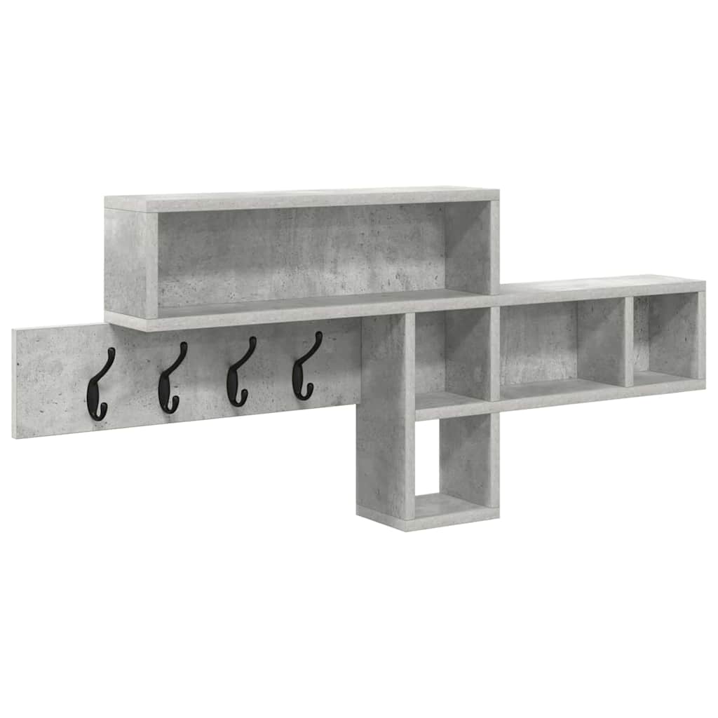 Porte-manteau mural avec étagère Gris béton 100 x 12 x 43,5 cm - XIOS