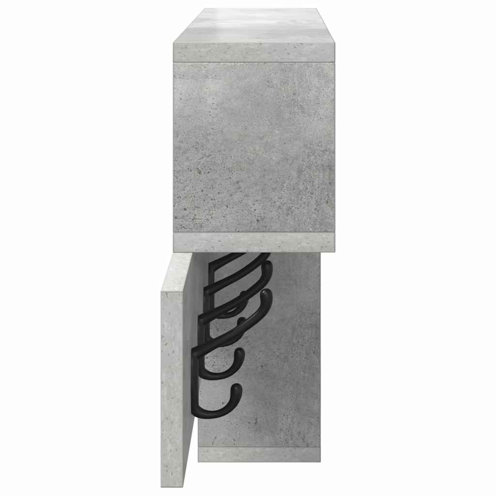 Porte-manteau mural avec étagère Gris béton 100 x 12 x 43,5 cm - XIOS