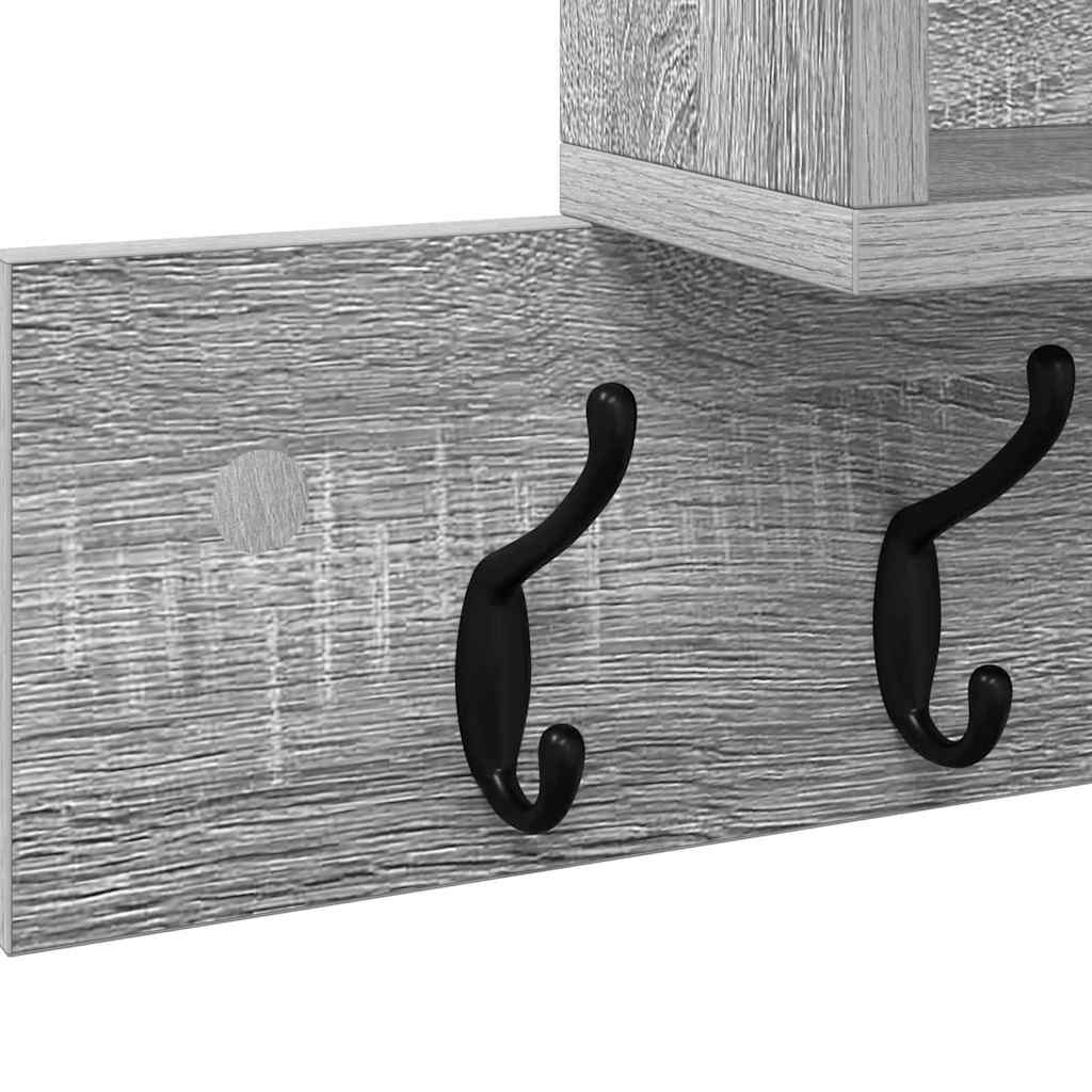 Porte-manteau mural avec étagère Sonoma gris 100 x 12 x 43,5 cm - XIOS