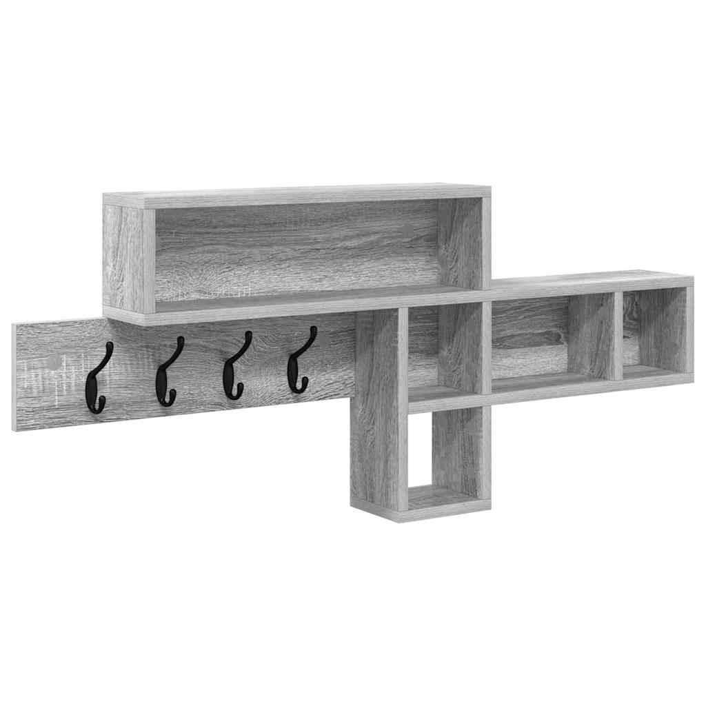 Porte-manteau mural avec étagère Sonoma gris 100 x 12 x 43,5 cm - XIOS