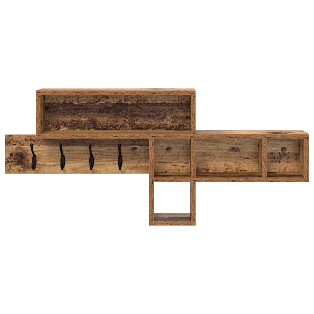 Porte-manteau mural avec étagère Bois ancien 100 x 12 x 43,5 cm - XIOS