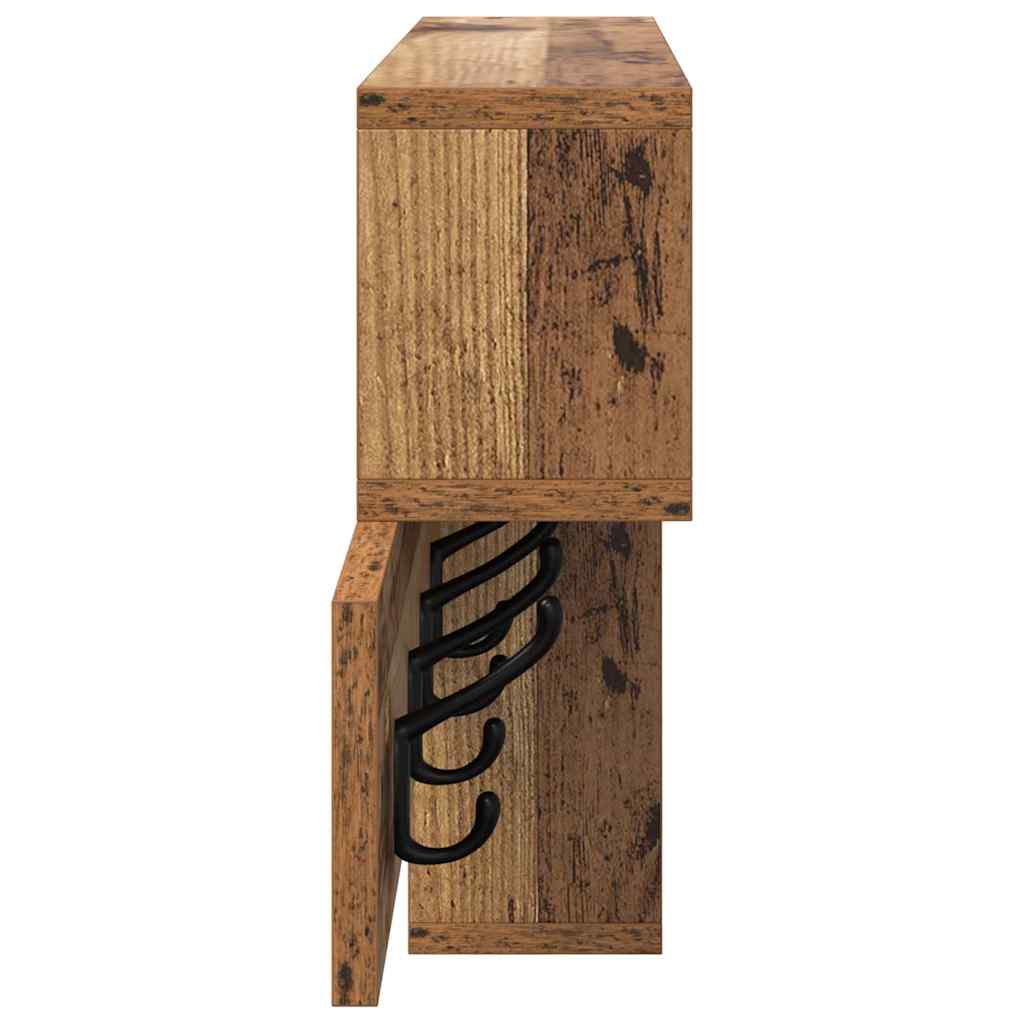 Porte-manteau mural avec étagère Bois ancien 100 x 12 x 43,5 cm - XIOS