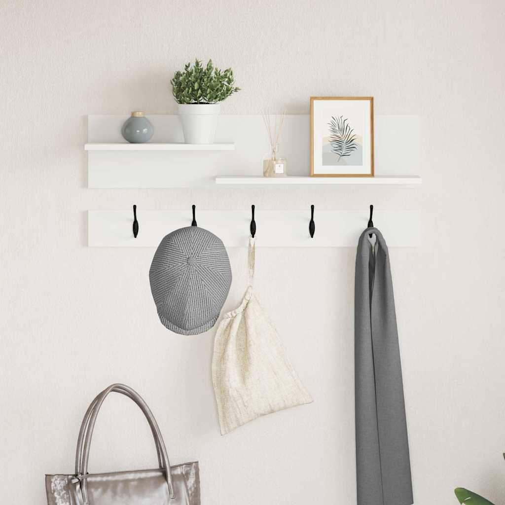 Porte-manteau mural Blanc 90 x 15 x 36 cm Bois d'ingénierie - XIOS
