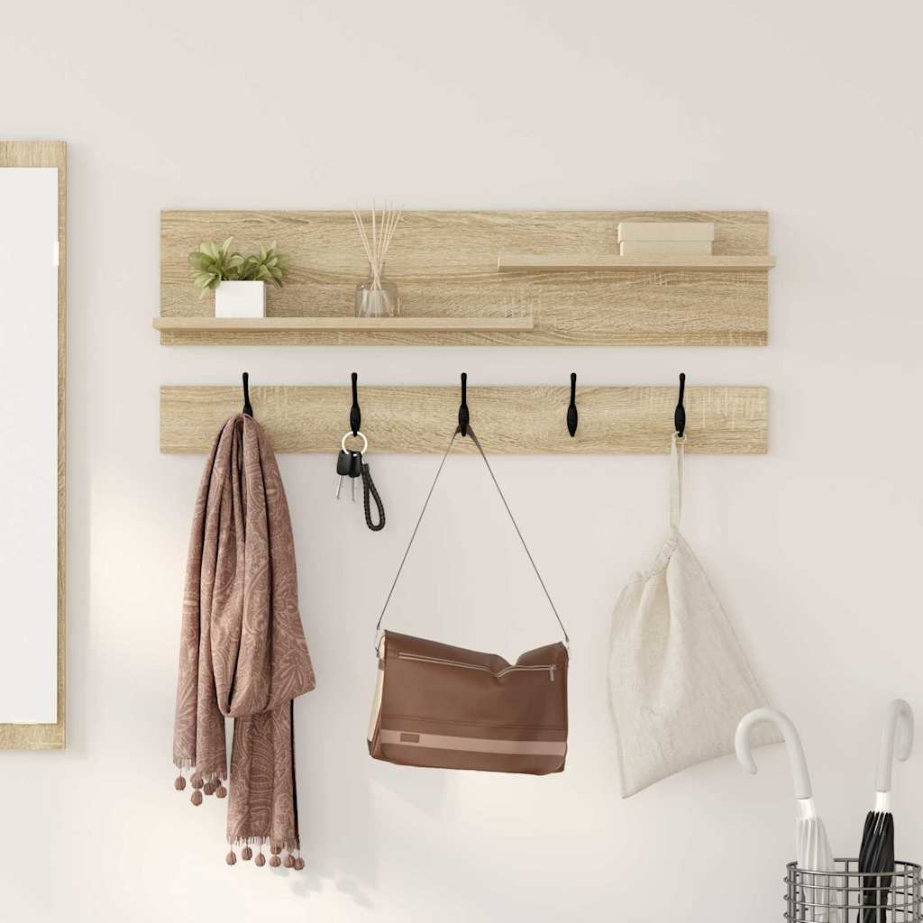 Porte-manteau mural avec étagère Chêne sonoma 90 x 15 x 36 cm - XIOS