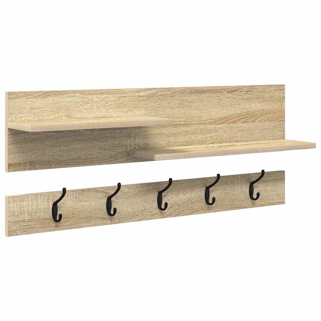 Porte-manteau mural avec étagère Chêne sonoma 90 x 15 x 36 cm - XIOS