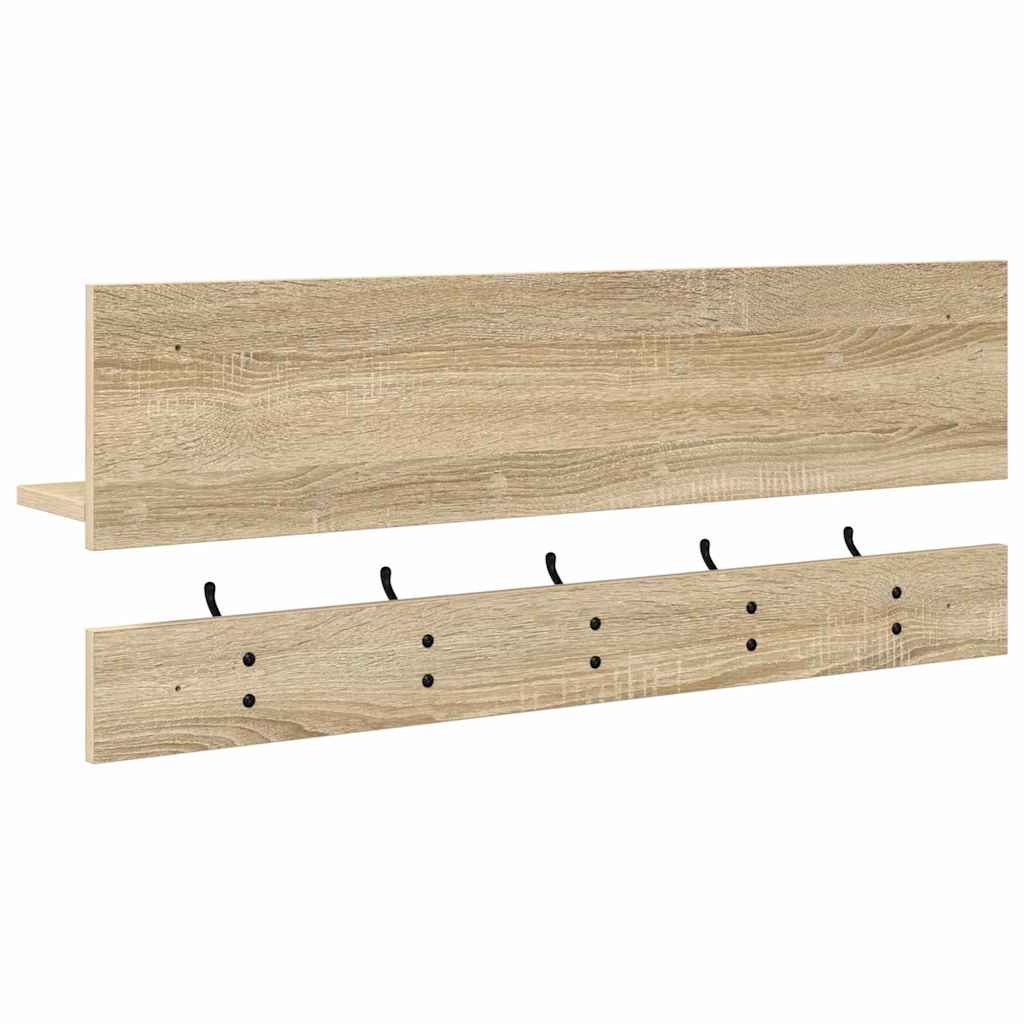 Porte-manteau mural avec étagère Chêne sonoma 90 x 15 x 36 cm - XIOS
