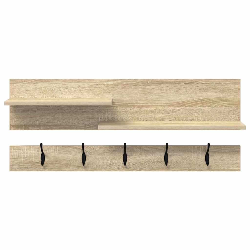 Porte-manteau mural avec étagère Chêne sonoma 90 x 15 x 36 cm - XIOS