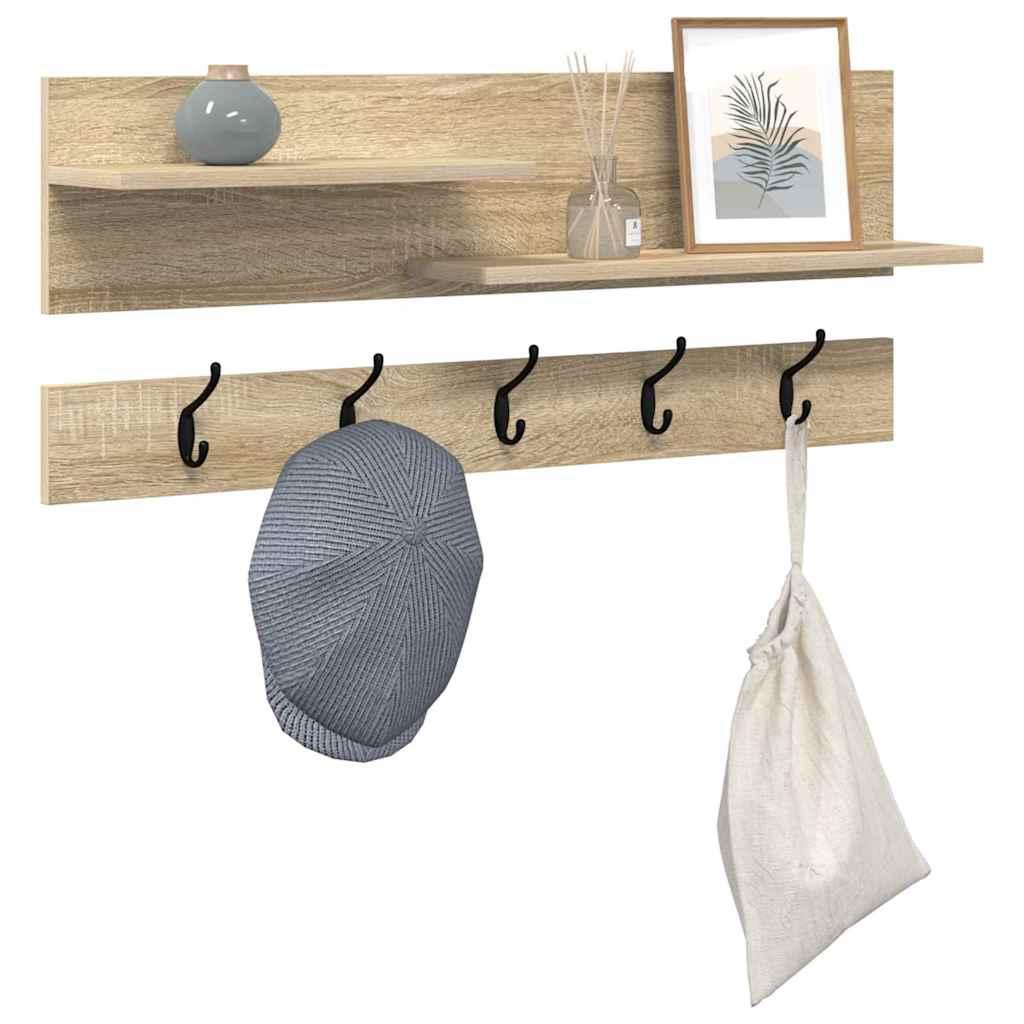 Porte-manteau mural avec étagère Chêne sonoma 90 x 15 x 36 cm - XIOS