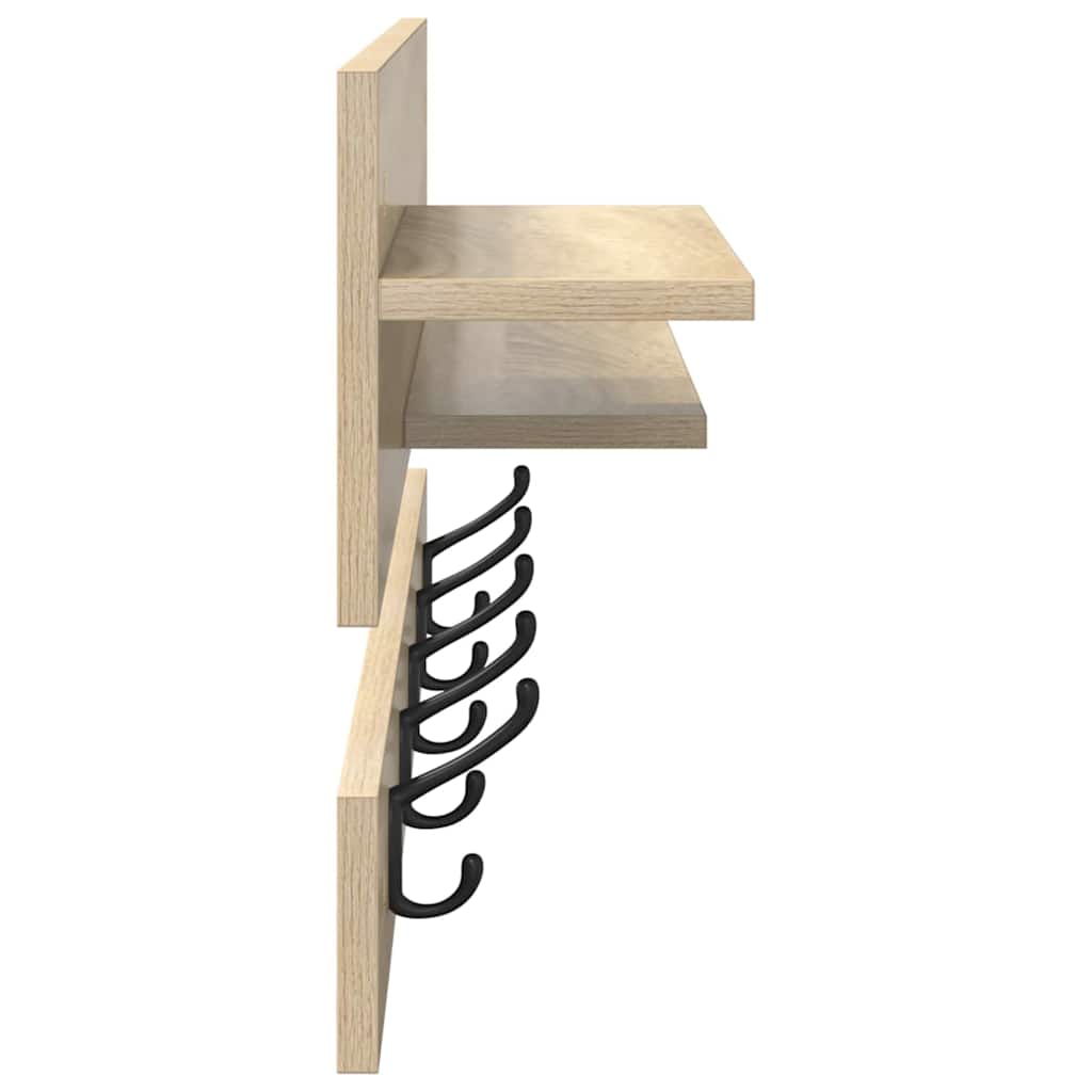 Porte-manteau mural avec étagère Chêne sonoma 90 x 15 x 36 cm - XIOS