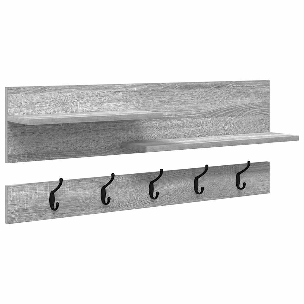 Porte-manteau mural avec étagère Sonoma gris 90 x 15 x 36 cm - XIOS