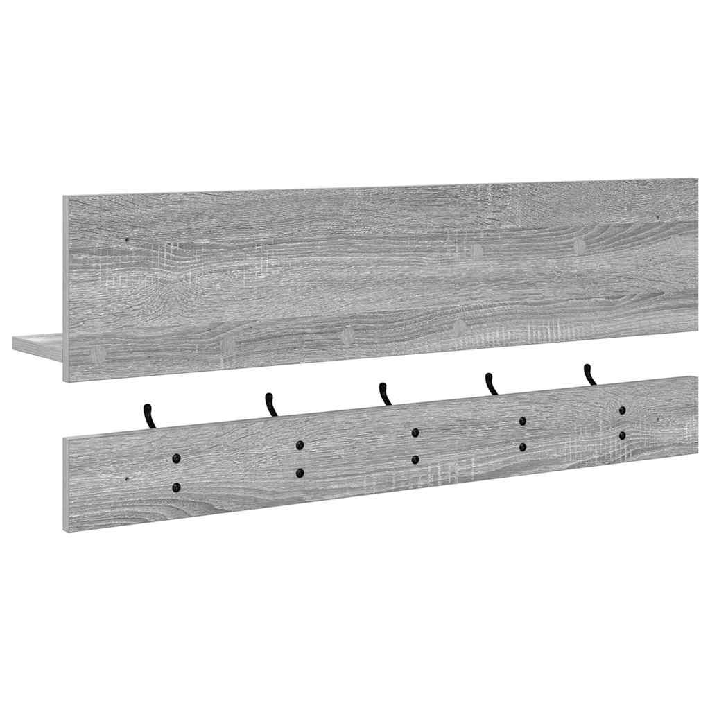 Porte-manteau mural avec étagère Sonoma gris 90 x 15 x 36 cm - XIOS