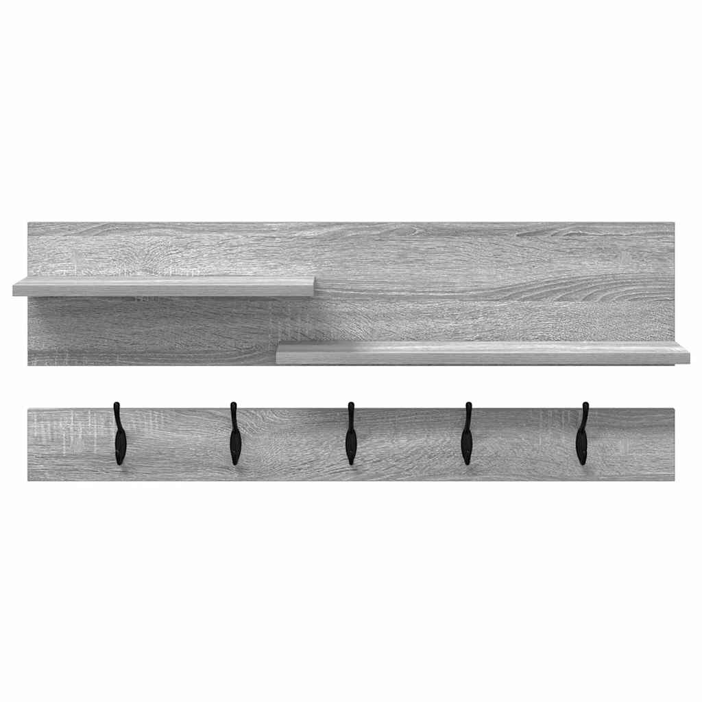 Porte-manteau mural avec étagère Sonoma gris 90 x 15 x 36 cm - XIOS
