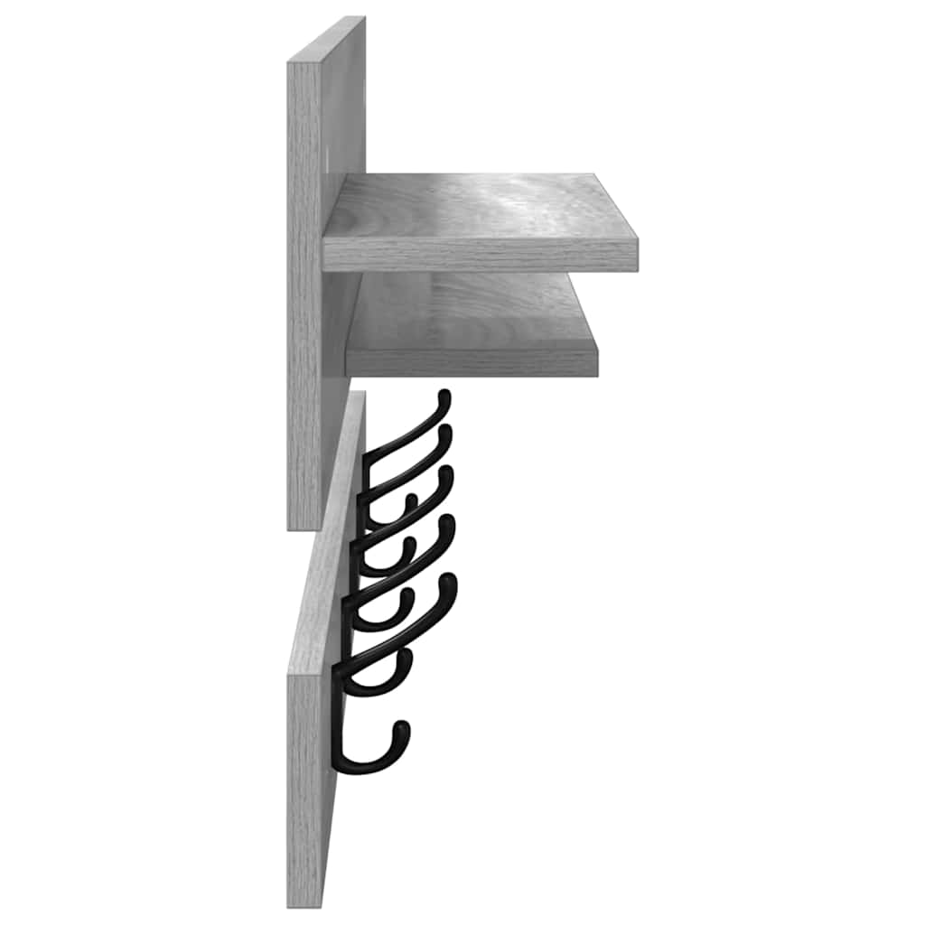 Porte-manteau mural avec étagère Sonoma gris 90 x 15 x 36 cm - XIOS