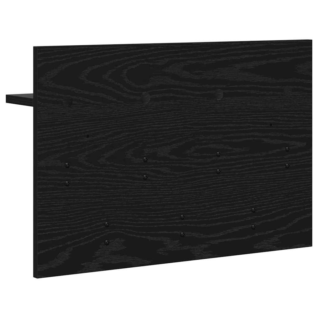 Porte-manteau mural avec étagère Chêne noir 60 x 40 x 12 cm - XIOS