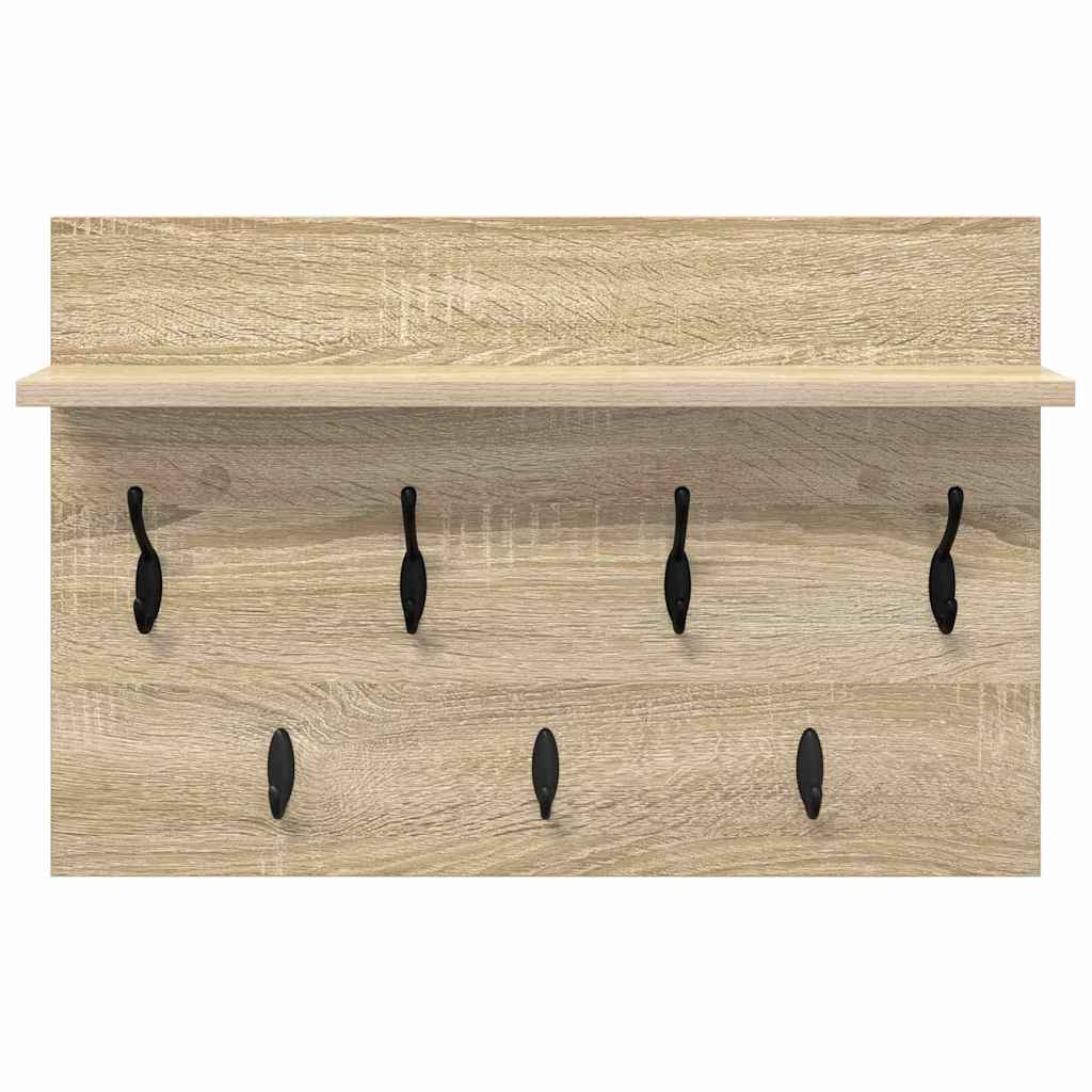 Porte-manteau mural avec étagère Chêne sonoma 60 x 40 x 12 cm - XIOS