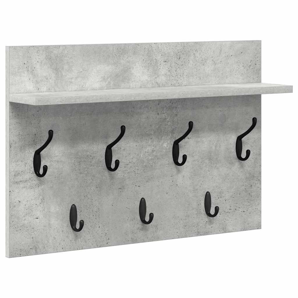 Porte-manteau mural avec étagère Gris béton 60 x 40 x 12 cm - XIOS