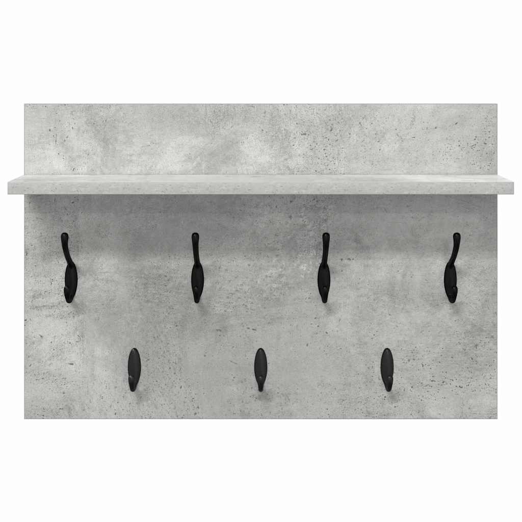 Porte-manteau mural avec étagère Gris béton 60 x 40 x 12 cm - XIOS