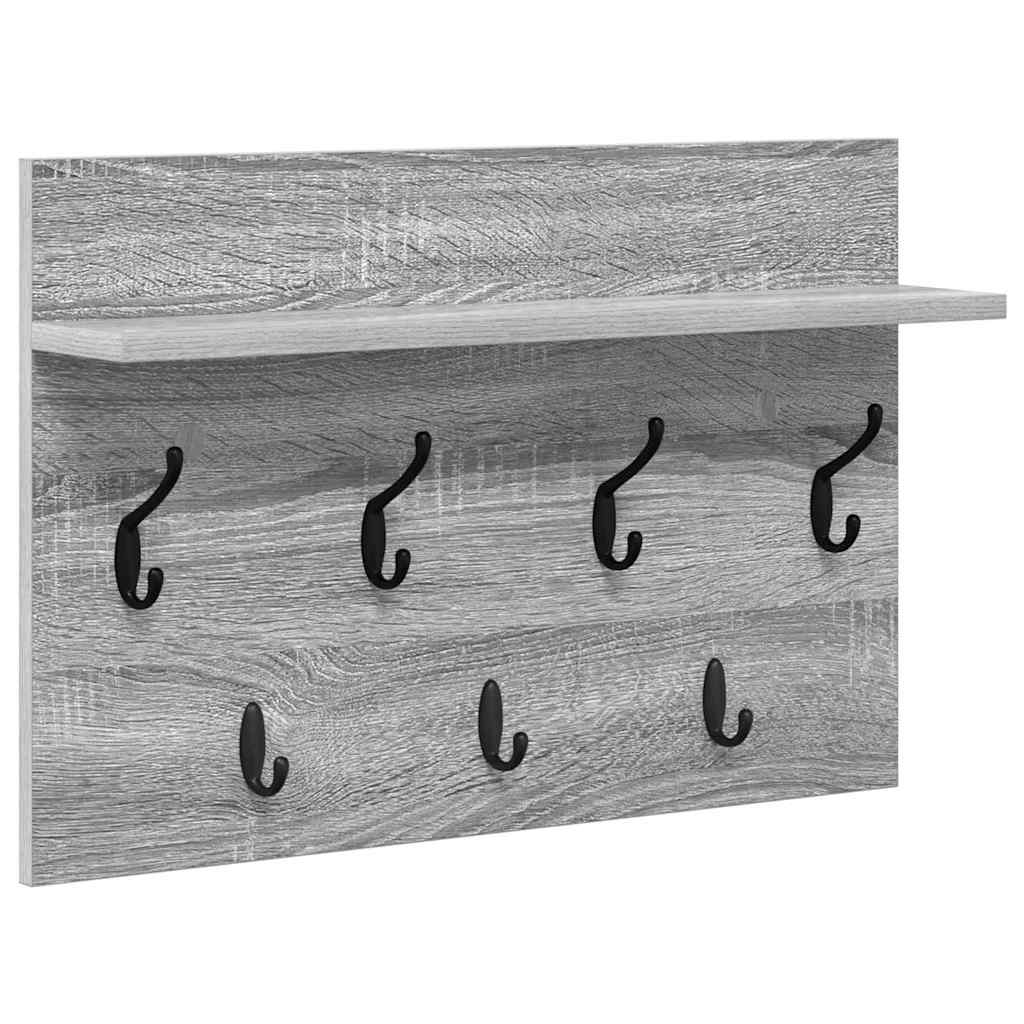 Porte-manteau mural avec étagère Sonoma gris 60 x 40 x 12 cm - XIOS