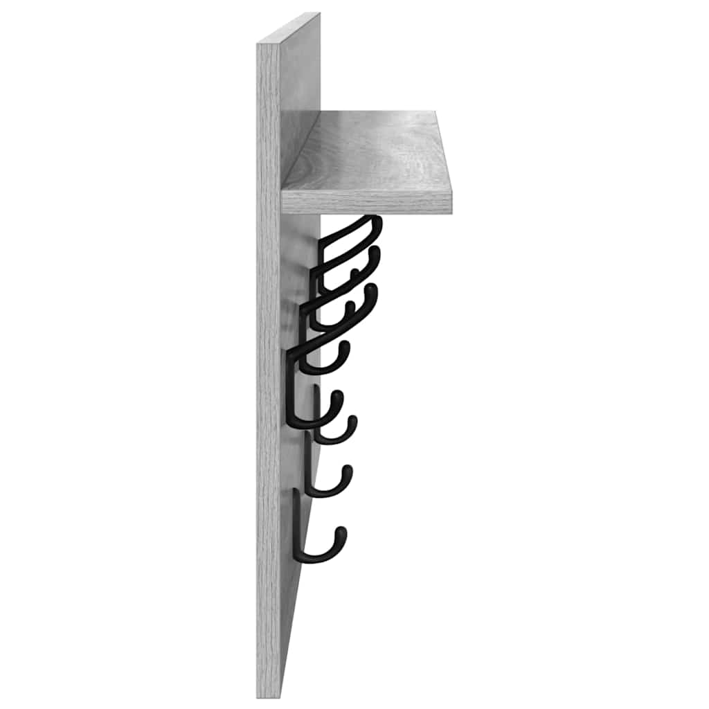 Porte-manteau mural avec étagère Sonoma gris 60 x 40 x 12 cm - XIOS
