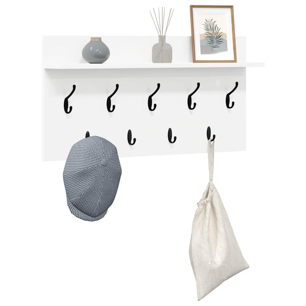 Porte-manteau mural Blanc 80 x 40 x 12 cm Bois d'ingénierie - XIOS