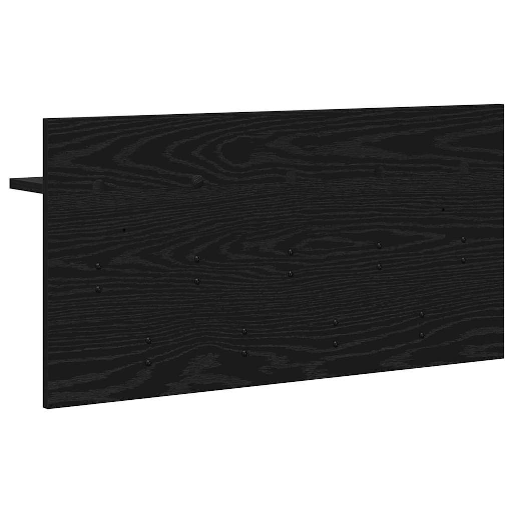 Porte-manteau mural avec étagère Chêne noir 80 x 40 x 12 cm