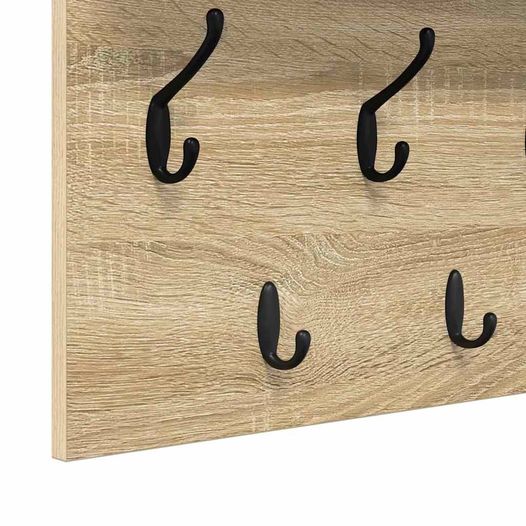Porte-manteau mural avec étagère Chêne sonoma 80 x 40 x 12 cm - XIOS