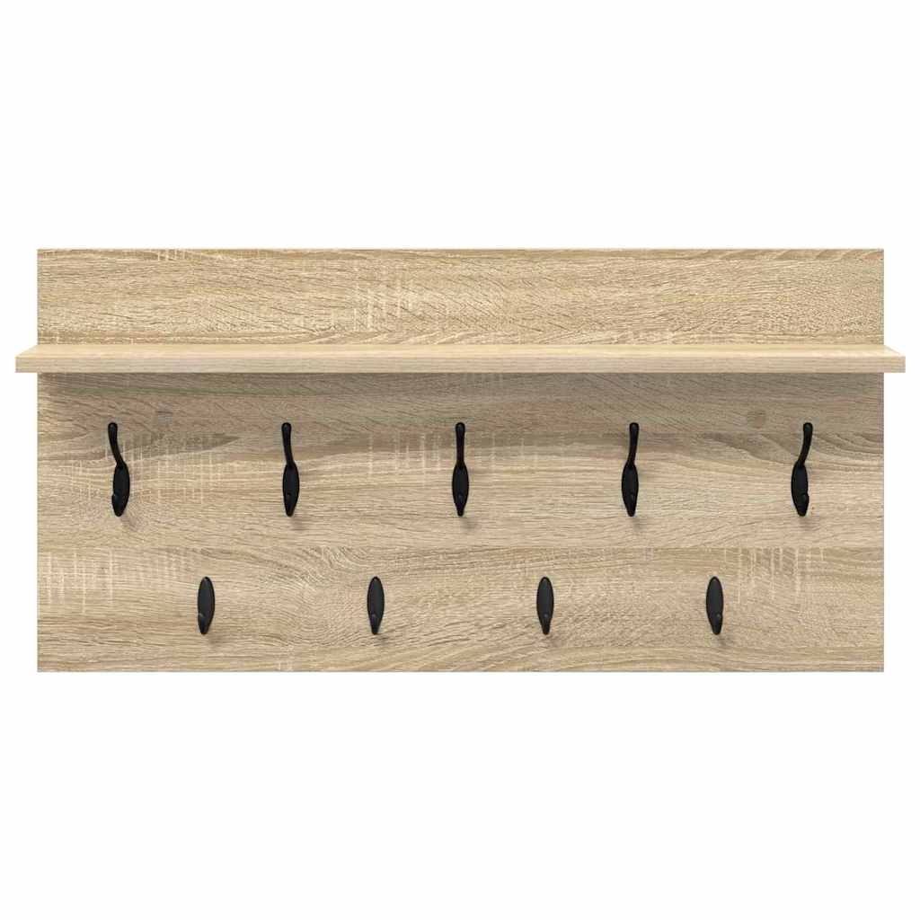 Porte-manteau mural avec étagère Chêne sonoma 80 x 40 x 12 cm - XIOS