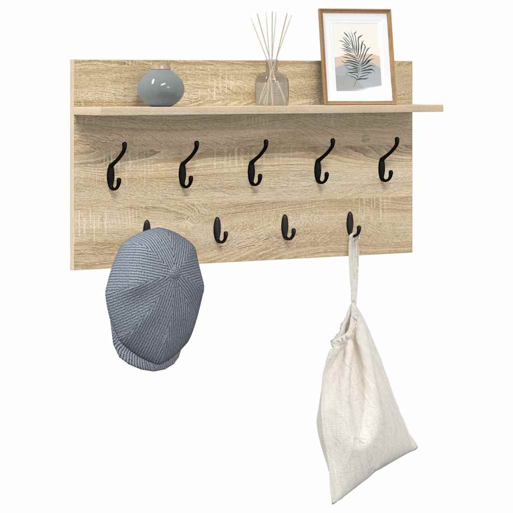 Porte-manteau mural avec étagère Chêne sonoma 80 x 40 x 12 cm - XIOS