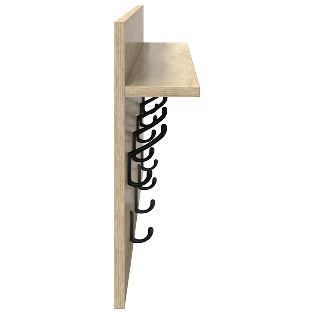 Porte-manteau mural avec étagère Chêne sonoma 80 x 40 x 12 cm - XIOS