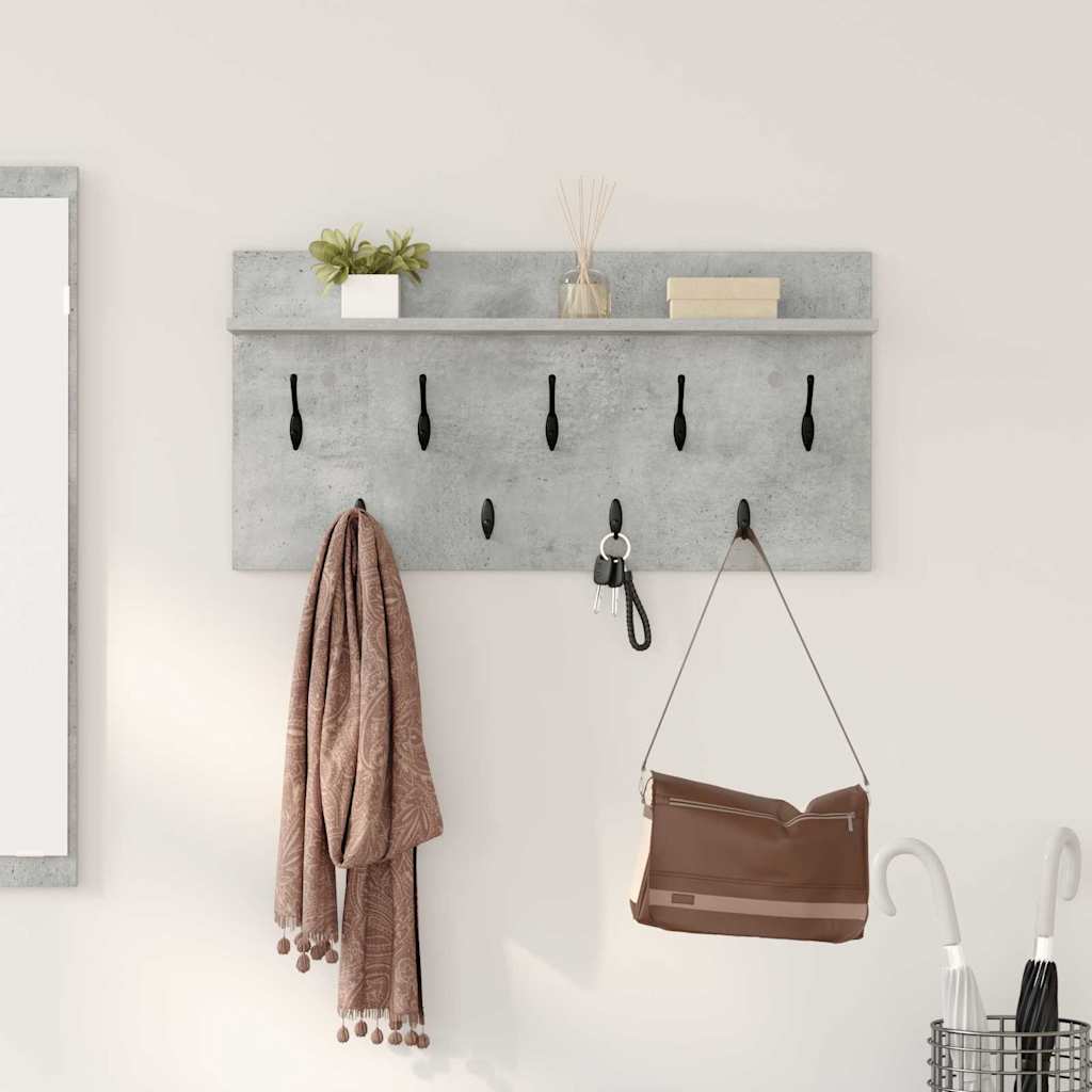 Porte-manteau mural avec étagère Gris béton 80 x 40 x 12 cm - XIOS