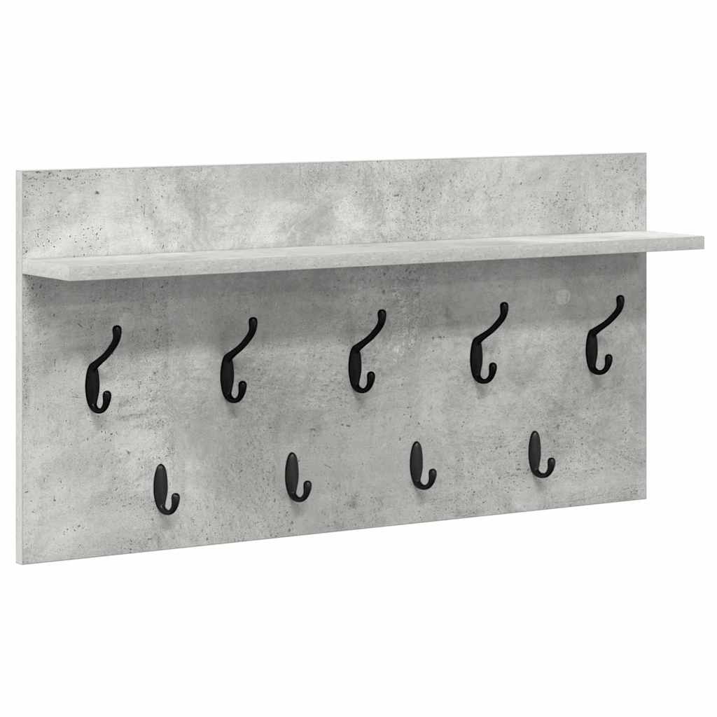 Porte-manteau mural avec étagère Gris béton 80 x 40 x 12 cm - XIOS