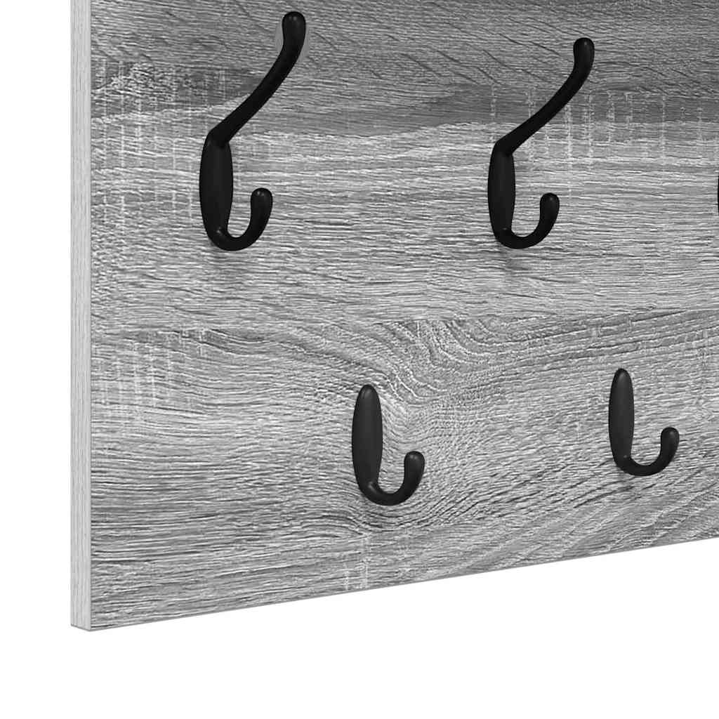 Porte-manteau mural avec étagère Sonoma gris 80 x 40 x 12 cm - XIOS