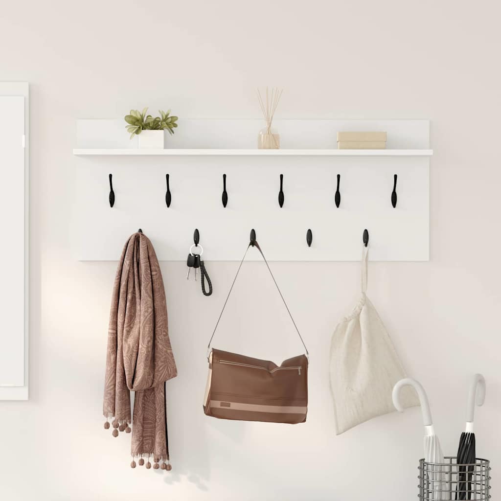 Porte-manteau mural avec étagère Blanc Bois d'ingénierie - XIOS