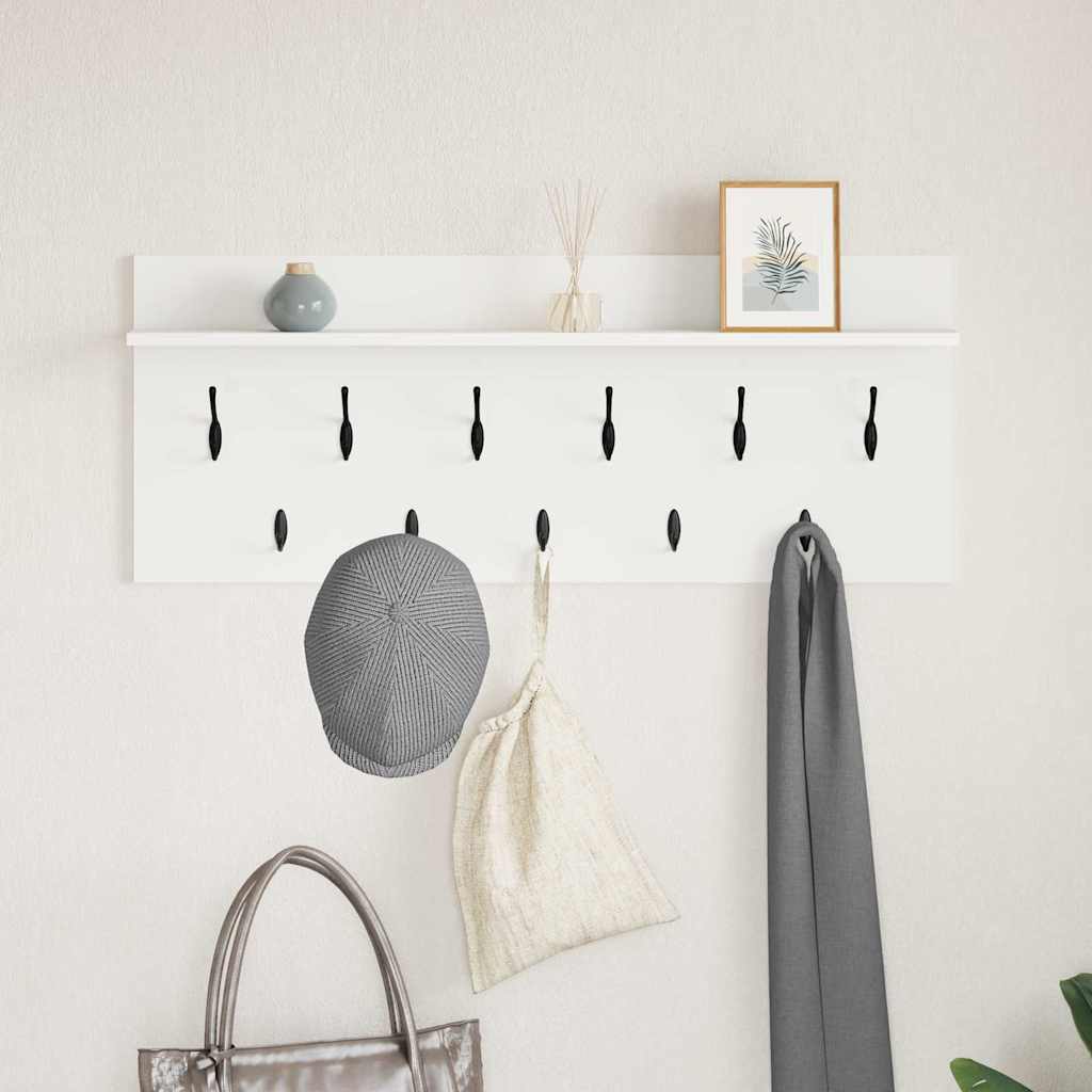 Porte-manteau mural avec étagère Blanc Bois d'ingénierie - XIOS