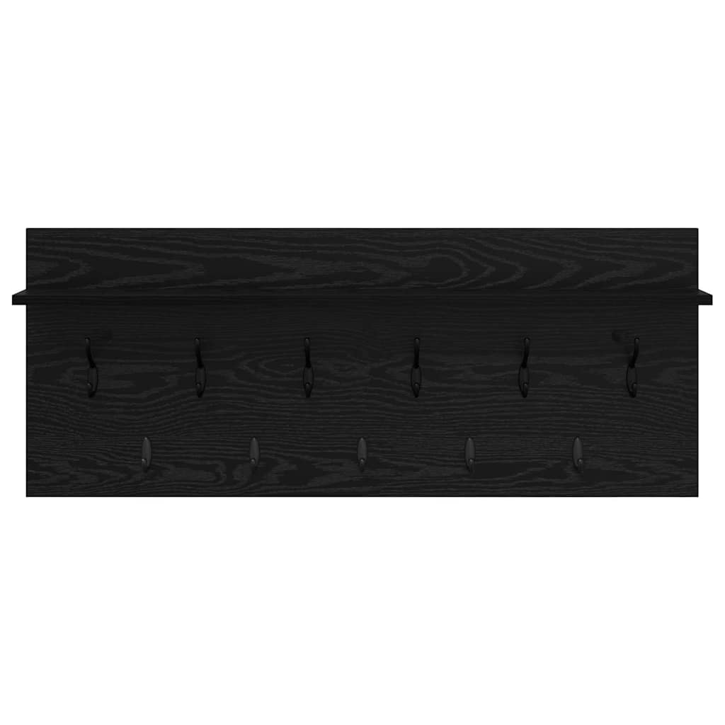 Porte-manteau mural avec étagère Chêne noir Bois d'ingénierie - XIOS