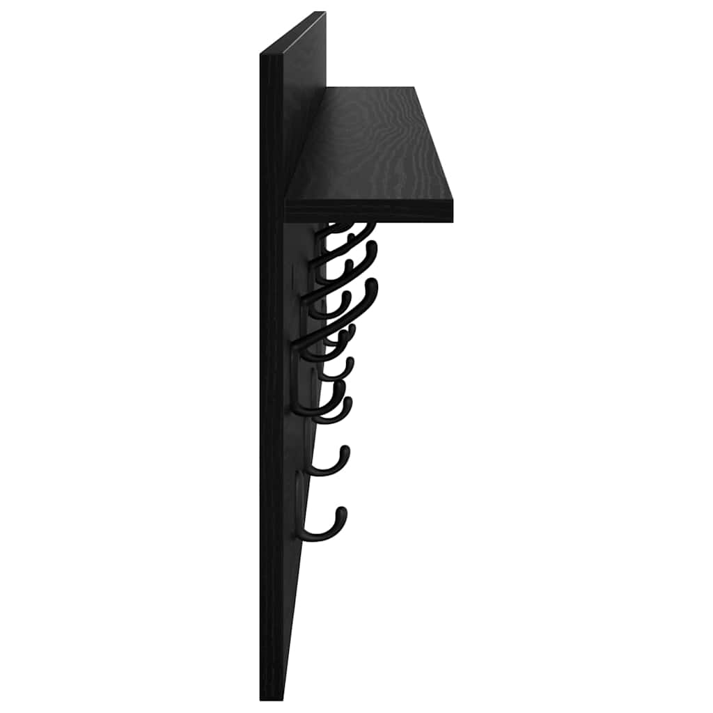 Porte-manteau mural avec étagère Chêne noir Bois d'ingénierie - XIOS