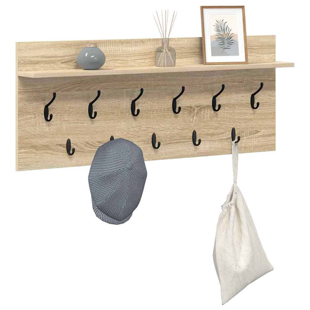 Porte-manteau mural avec étagère Chêne sonoma Bois d'ingénierie - XIOS