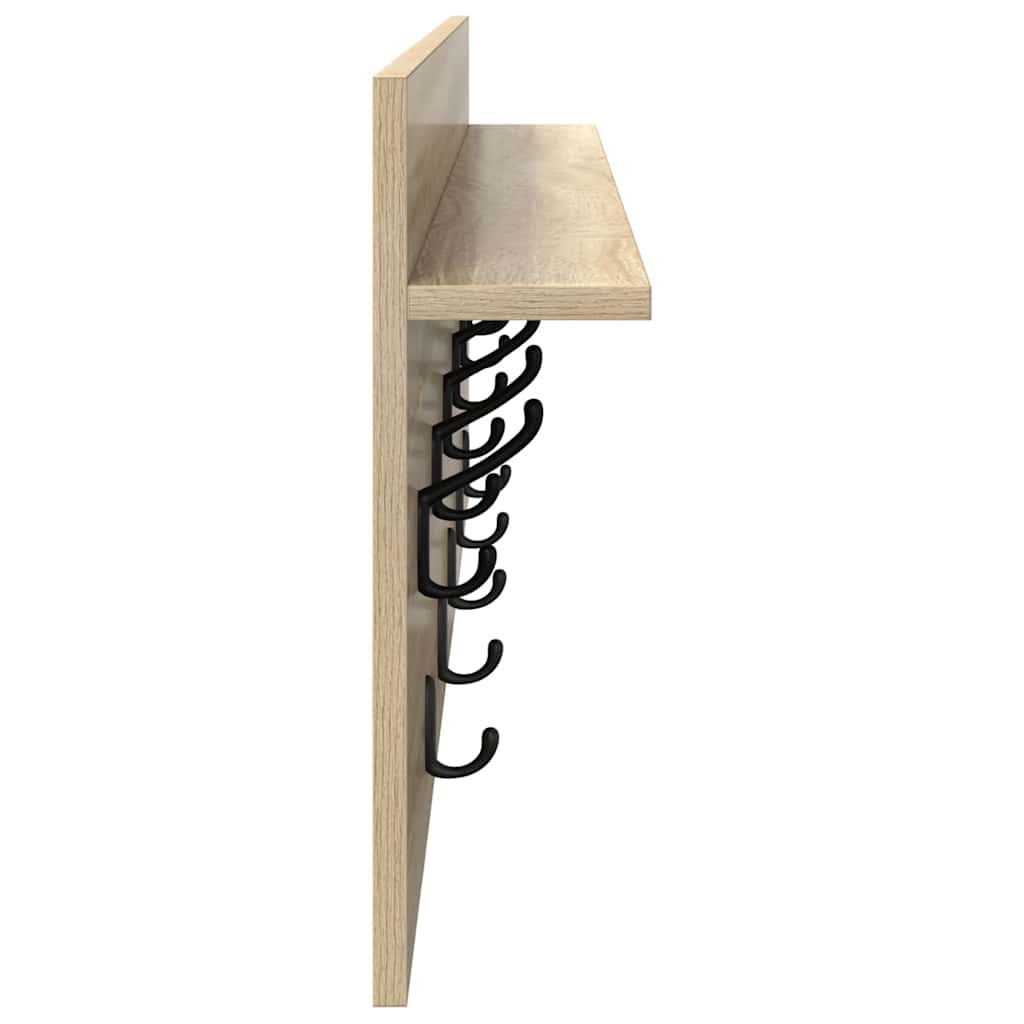 Porte-manteau mural avec étagère Chêne sonoma Bois d'ingénierie - XIOS