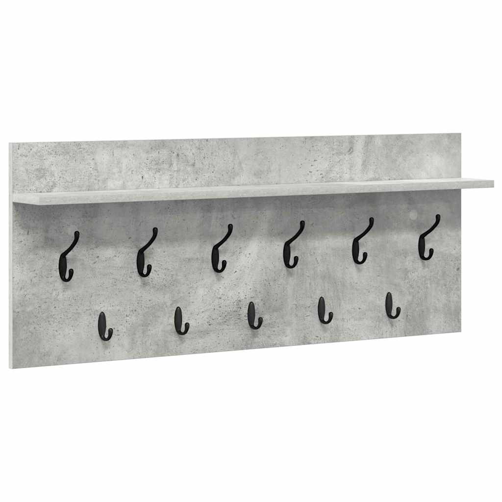 Porte-manteau mural avec étagère Gris béton Bois d'ingénierie - XIOS