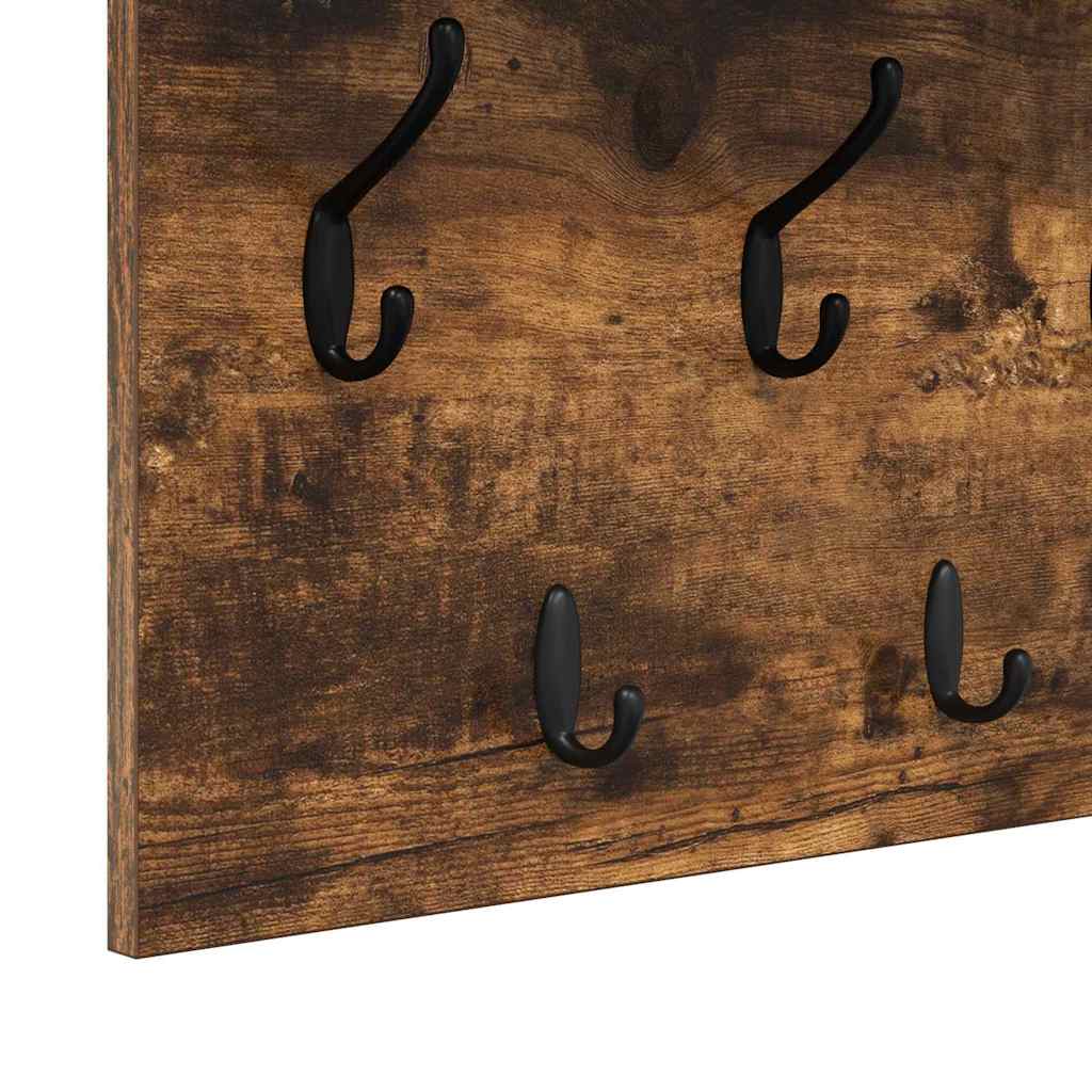 Porte-manteau mural avec étagère Chêne fumé Bois d'ingénierie - XIOS
