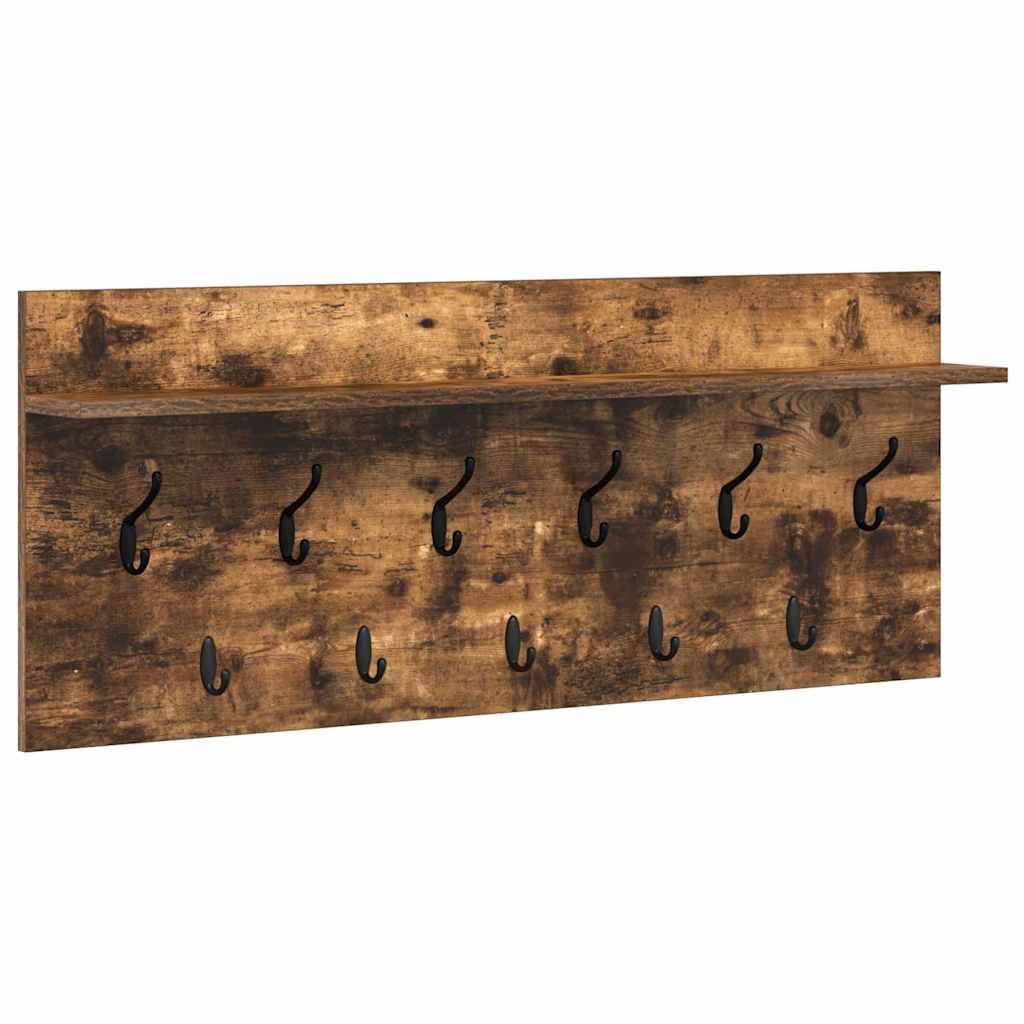 Porte-manteau mural avec étagère Chêne fumé Bois d'ingénierie - XIOS