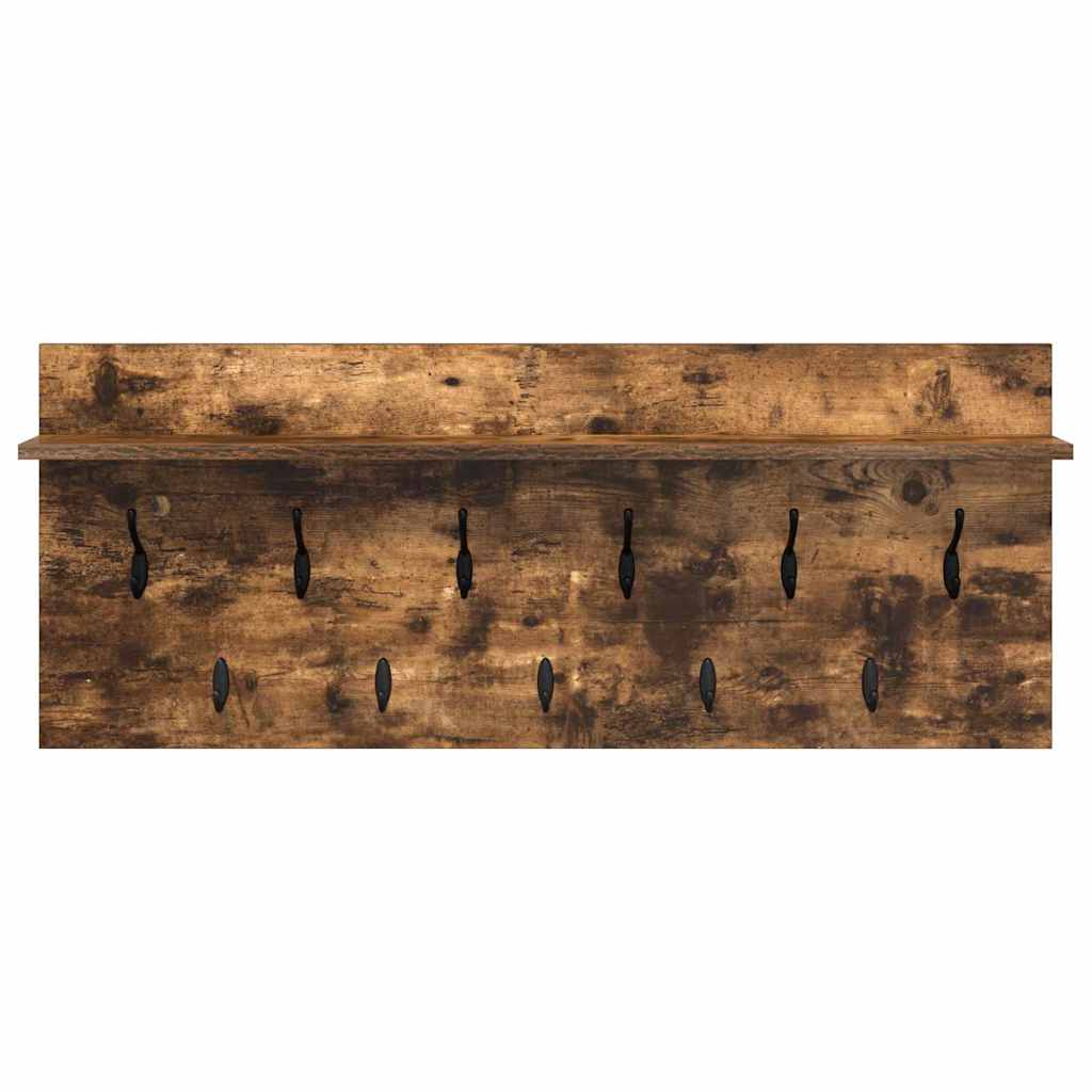 Porte-manteau mural avec étagère Chêne fumé Bois d'ingénierie - XIOS