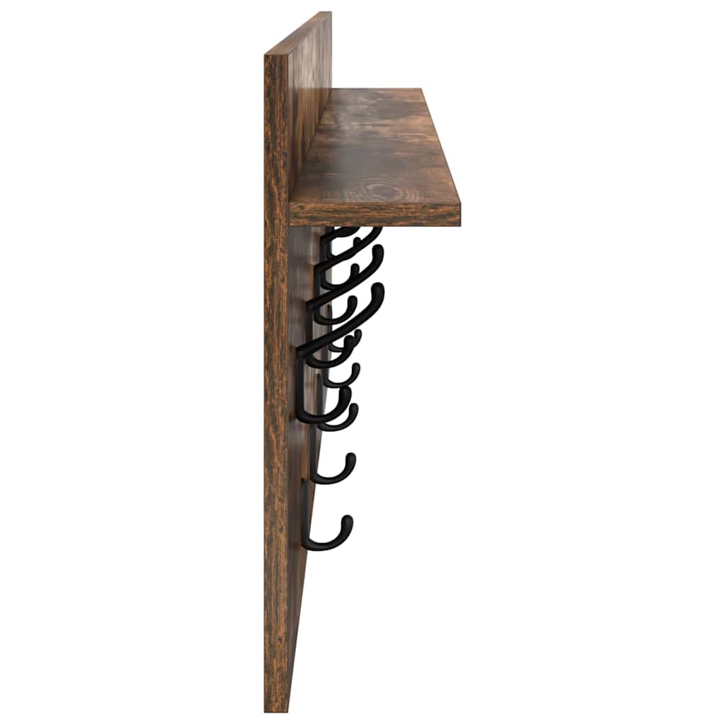 Porte-manteau mural avec étagère Chêne fumé Bois d'ingénierie - XIOS
