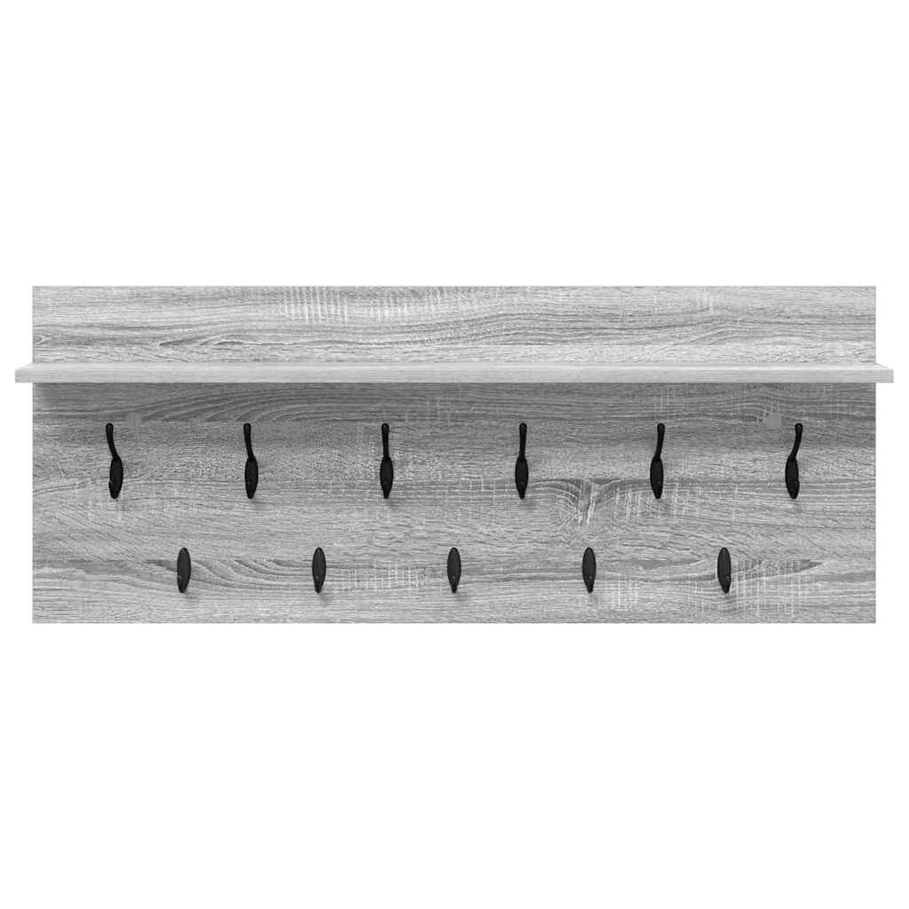 Porte-manteau mural avec étagère Sonoma gris Bois d'ingénierie - XIOS