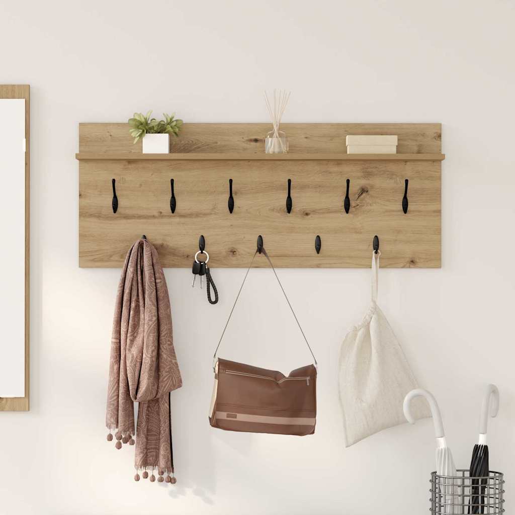 Porte-manteau mural chêne artisanal Bois d'ingénierie - XIOS