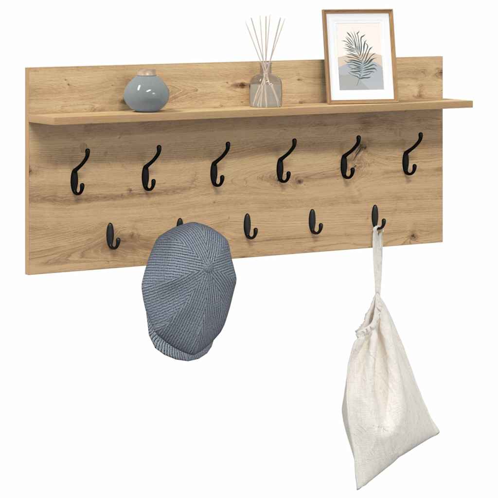 Porte-manteau mural chêne artisanal Bois d'ingénierie - XIOS
