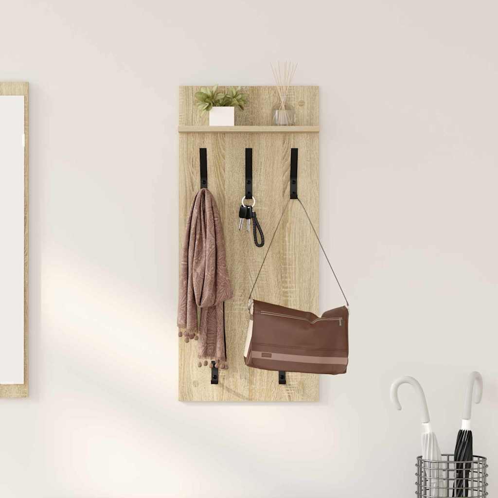 Porte-manteau mural avec étagère Chêne sonoma 90 x 40 x 10 cm - XIOS