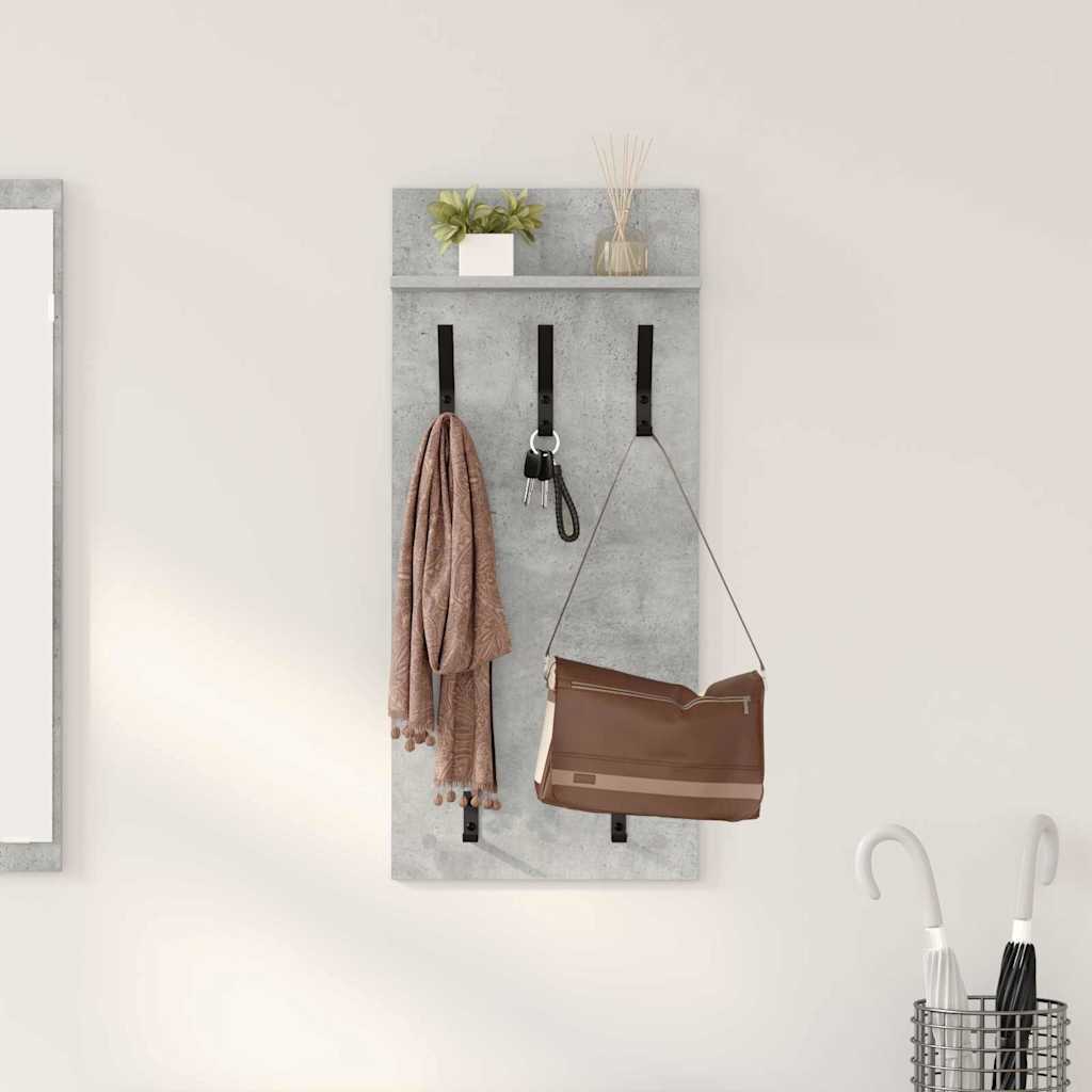Porte-manteau mural avec étagère Gris béton 90 x 40 x 10 cm - XIOS